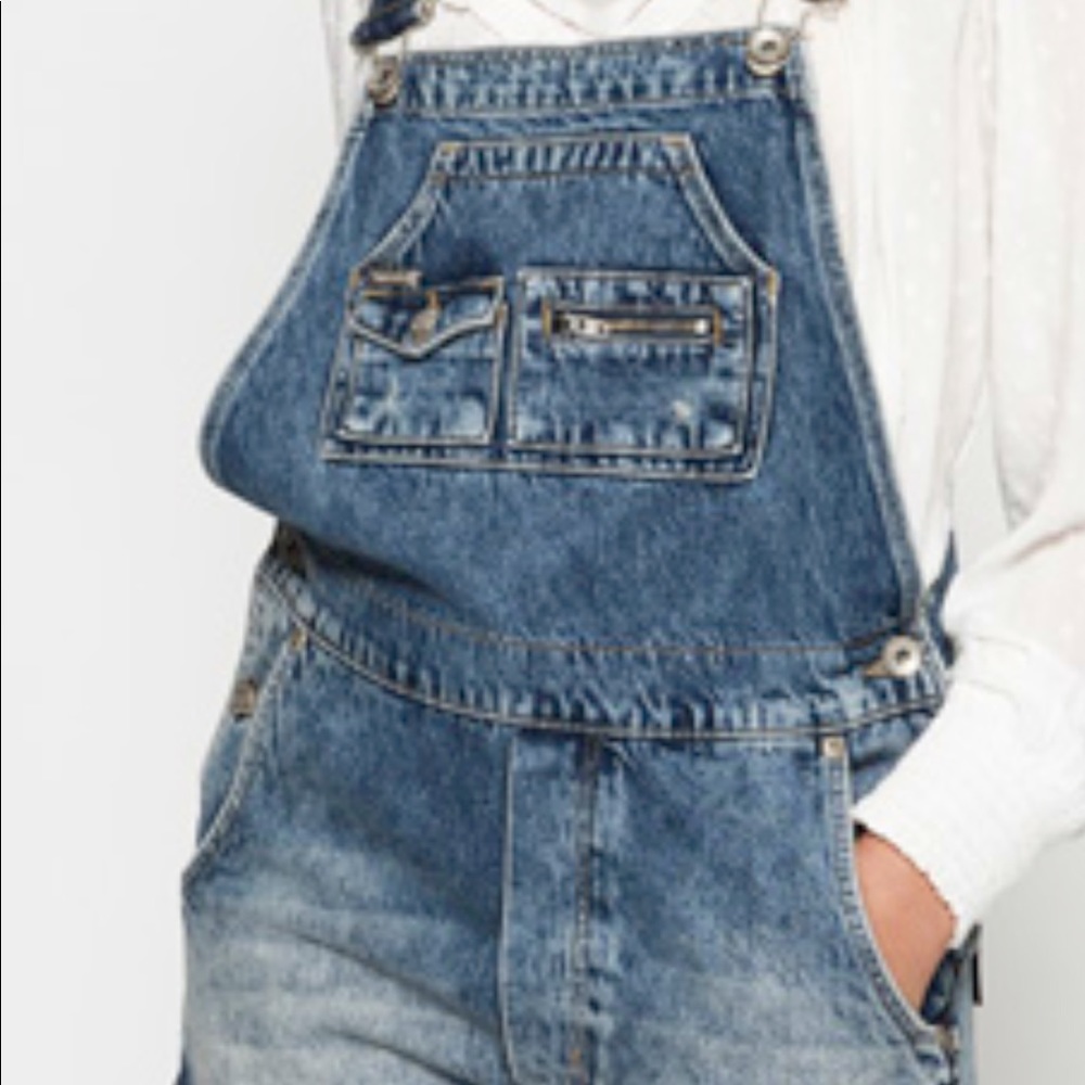SUPERDRY Denim Lace Dungarees In Navy 10
